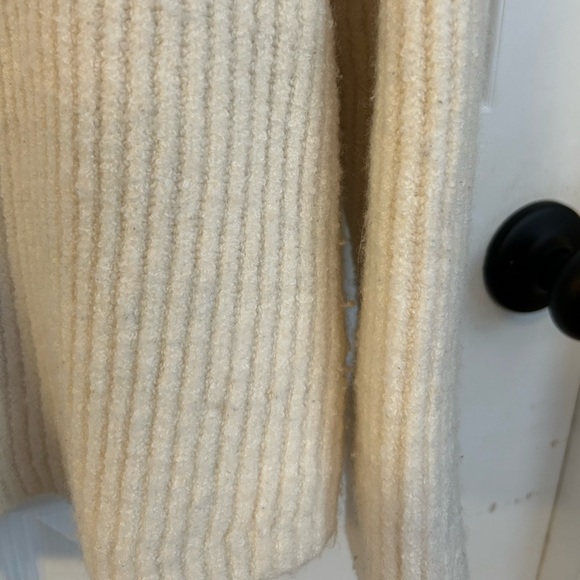 Madewell Northfield Mockneck Sweater Women's Medium Antique Cream Ribbed Soft - Picture 10 of 14